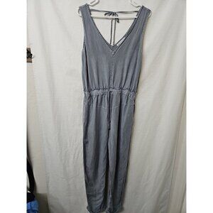 Young Fabulous Broke Womens Sz Small Gray Jumpsuit Sleeveless Linen Rayon Blend